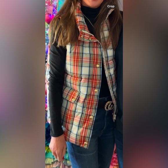 Red Plaid J Crew Vest Size S - Picture 1 of 1